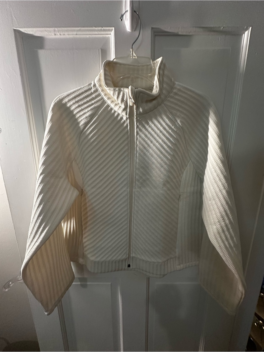T by Talbots Women's Cream Quilted Zip-Front Jacket